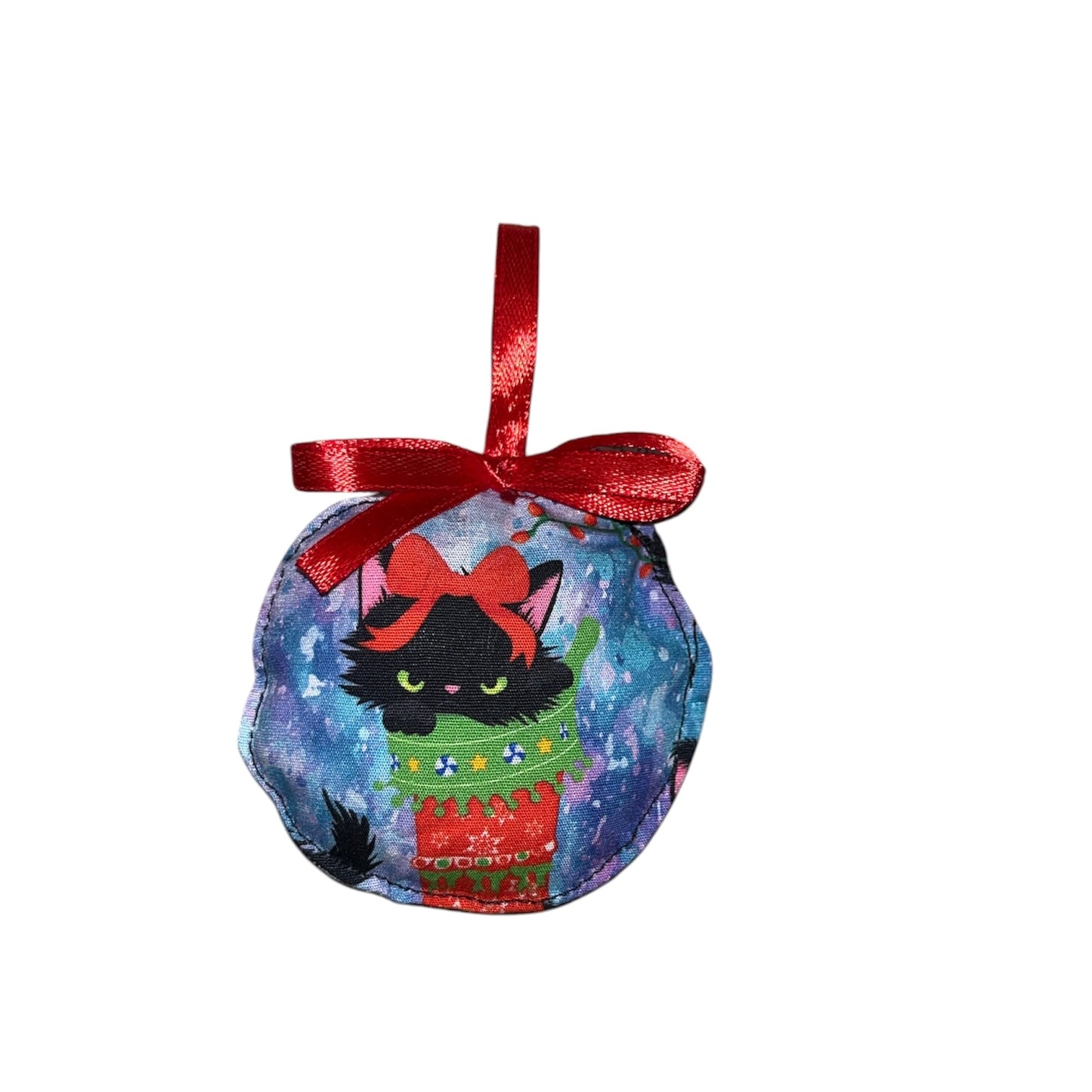 Festive fabric baubles