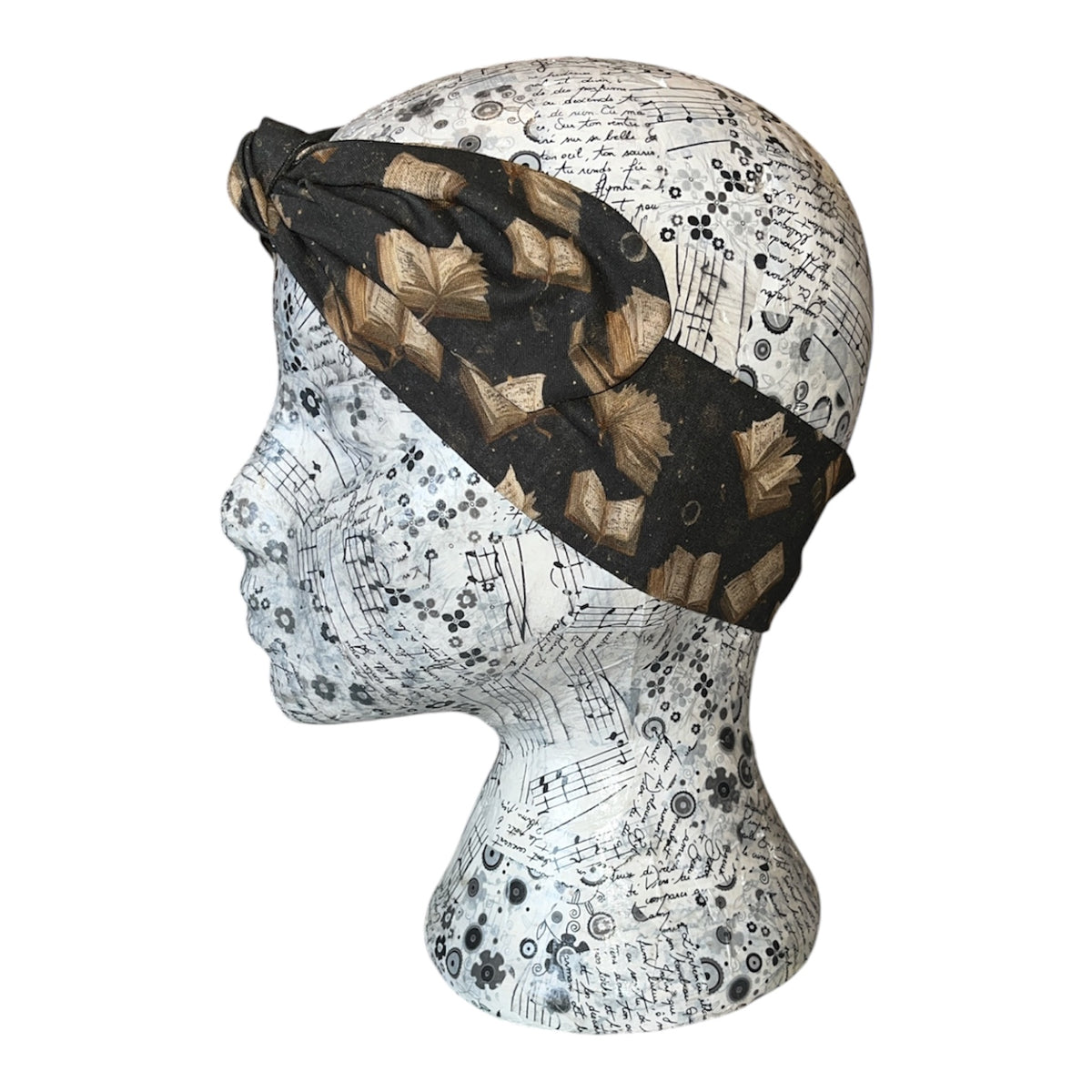 Gold and black books headband