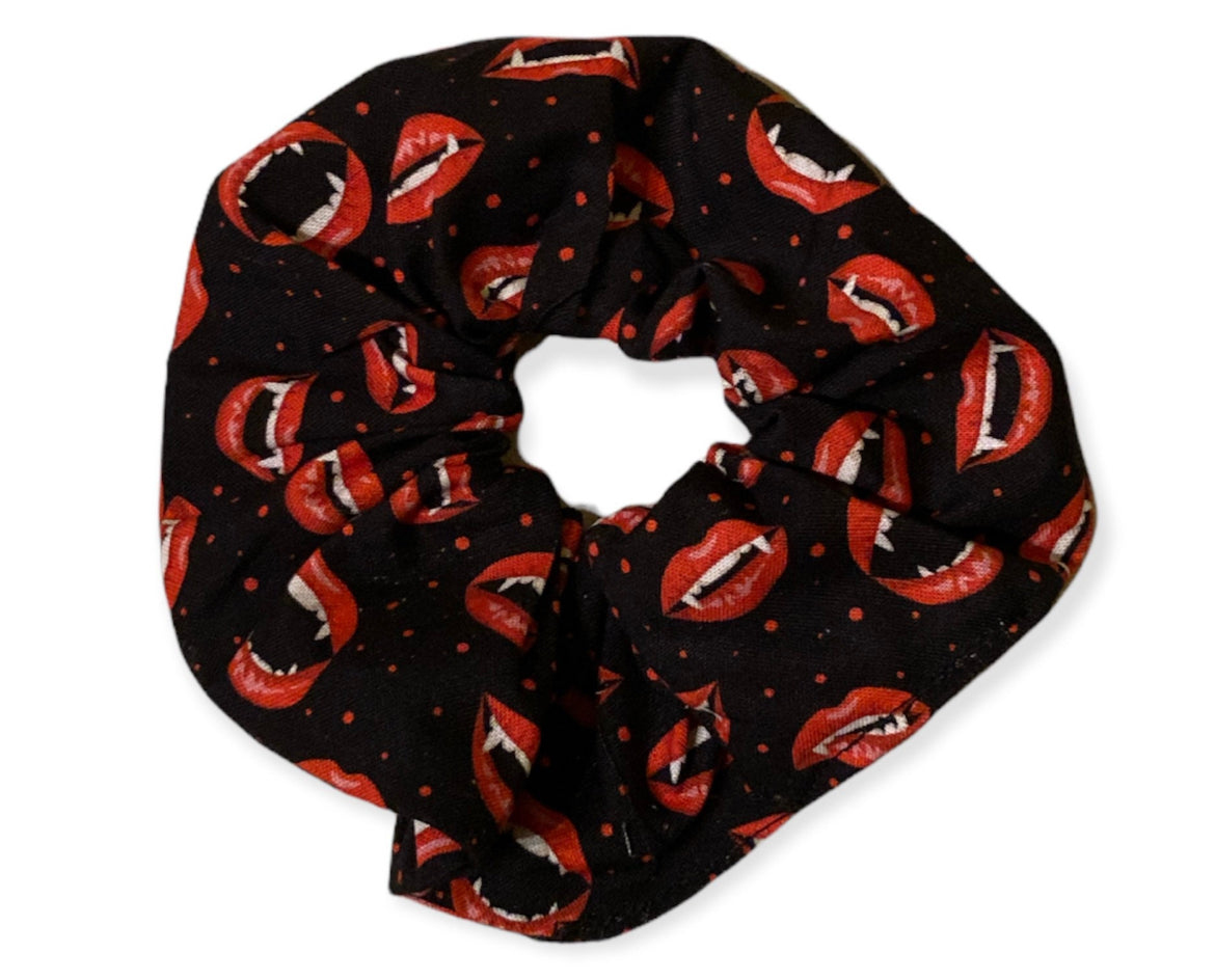 Vampire fangs cotton scrunchies