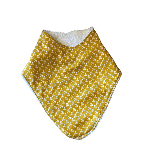 Ditsy skull dribble bib