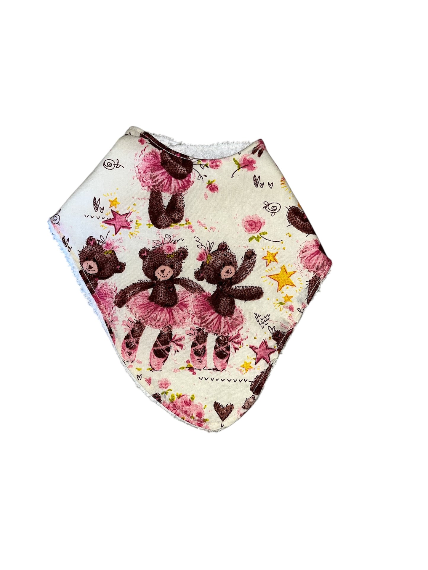 Ballerina bear towelling backed reusable baby set