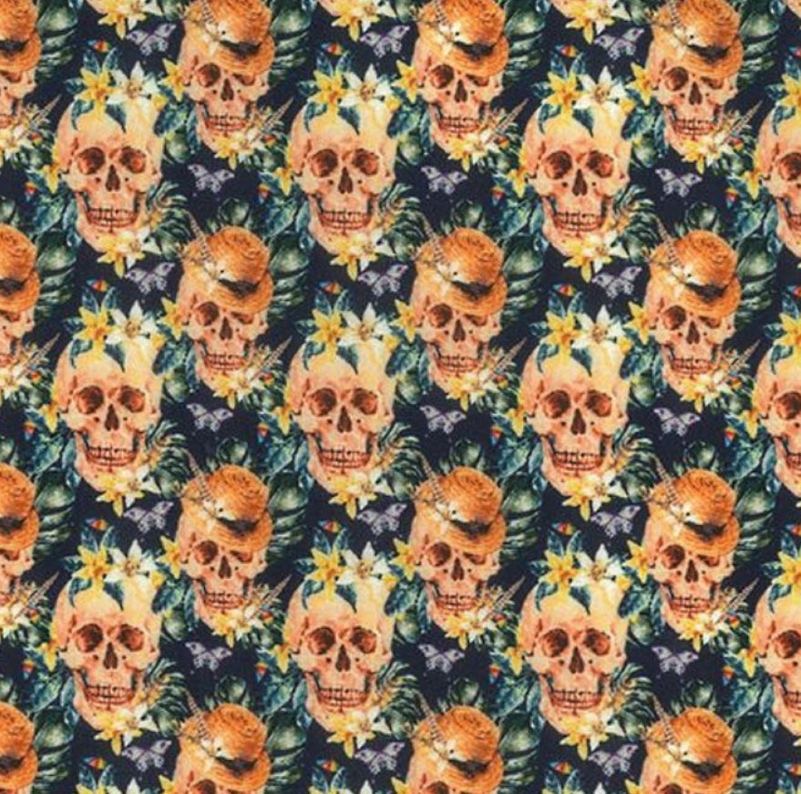 Summer floral skulls headband