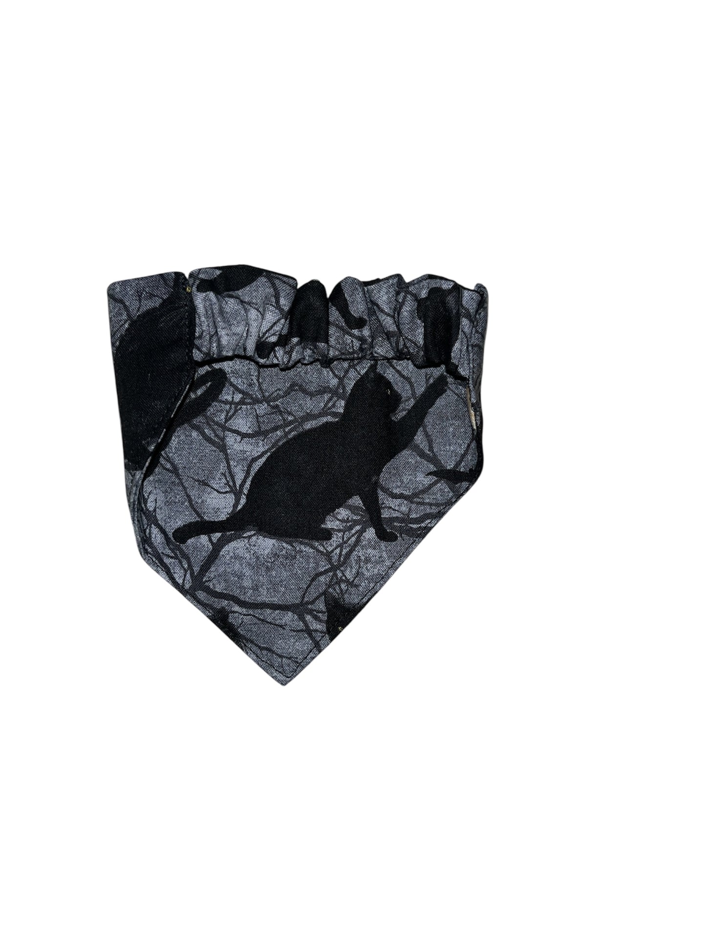 Black cat and moon elasticated cat bandana