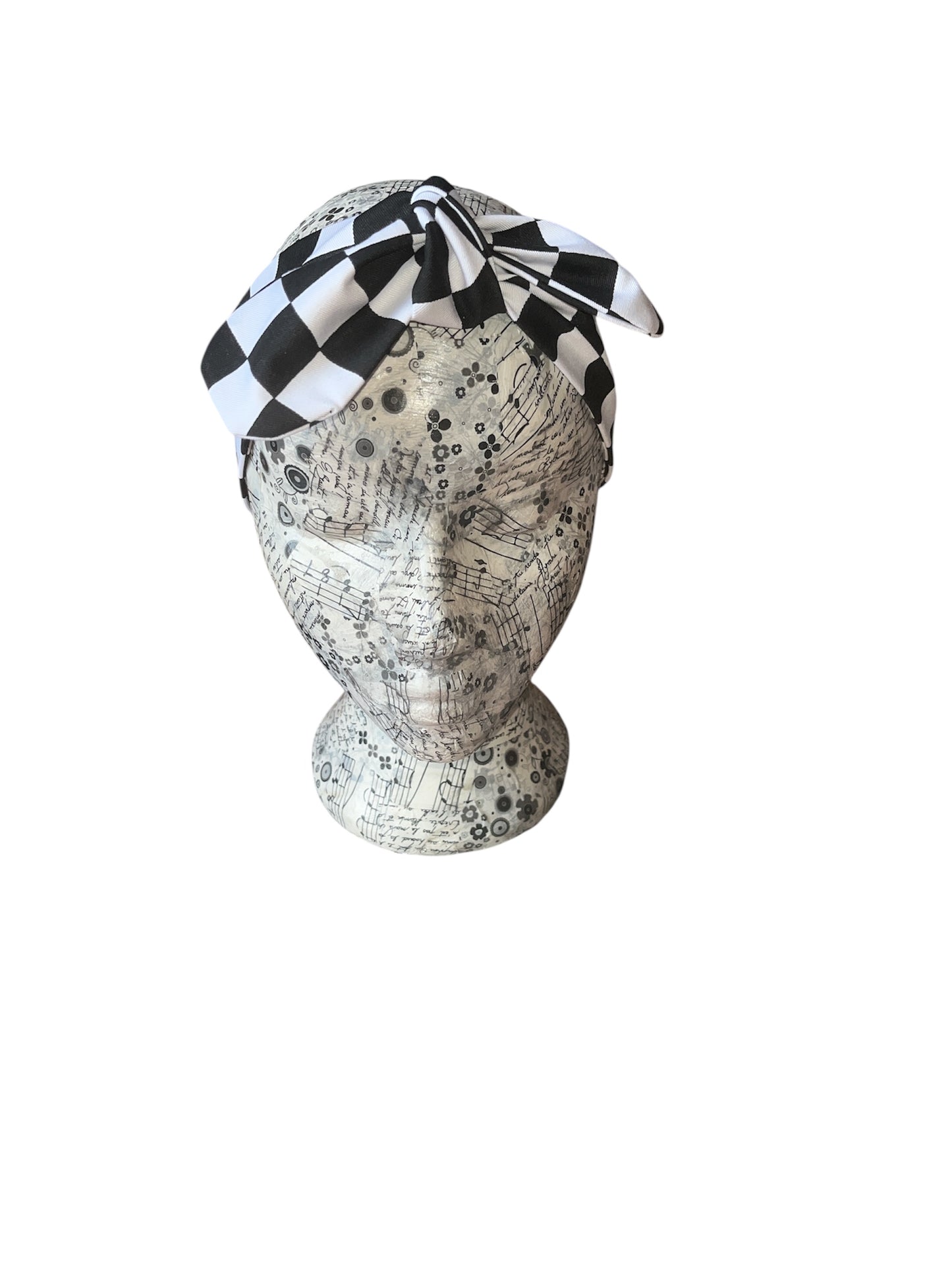 Black and white checkerboard headband