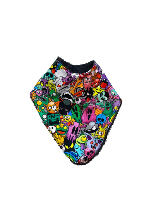 Colourful monsters dribble bib