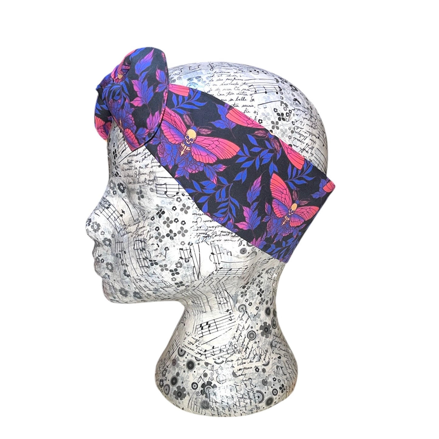 Purple and pink death moth headband