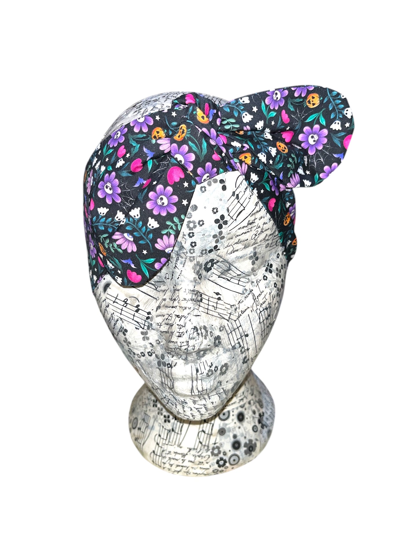 Spooky flowers self tie/ wired headband
