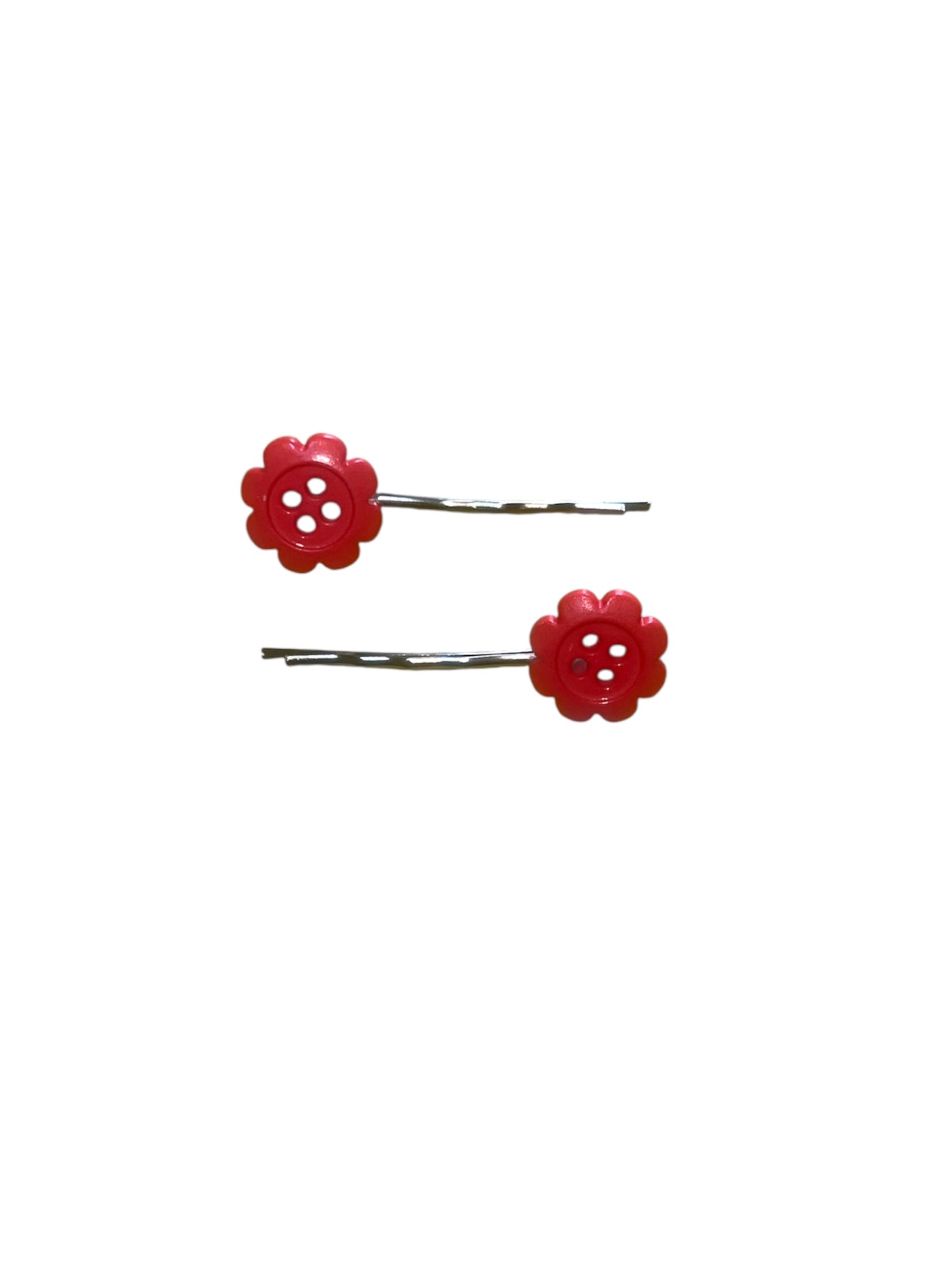 Flower button hair grips