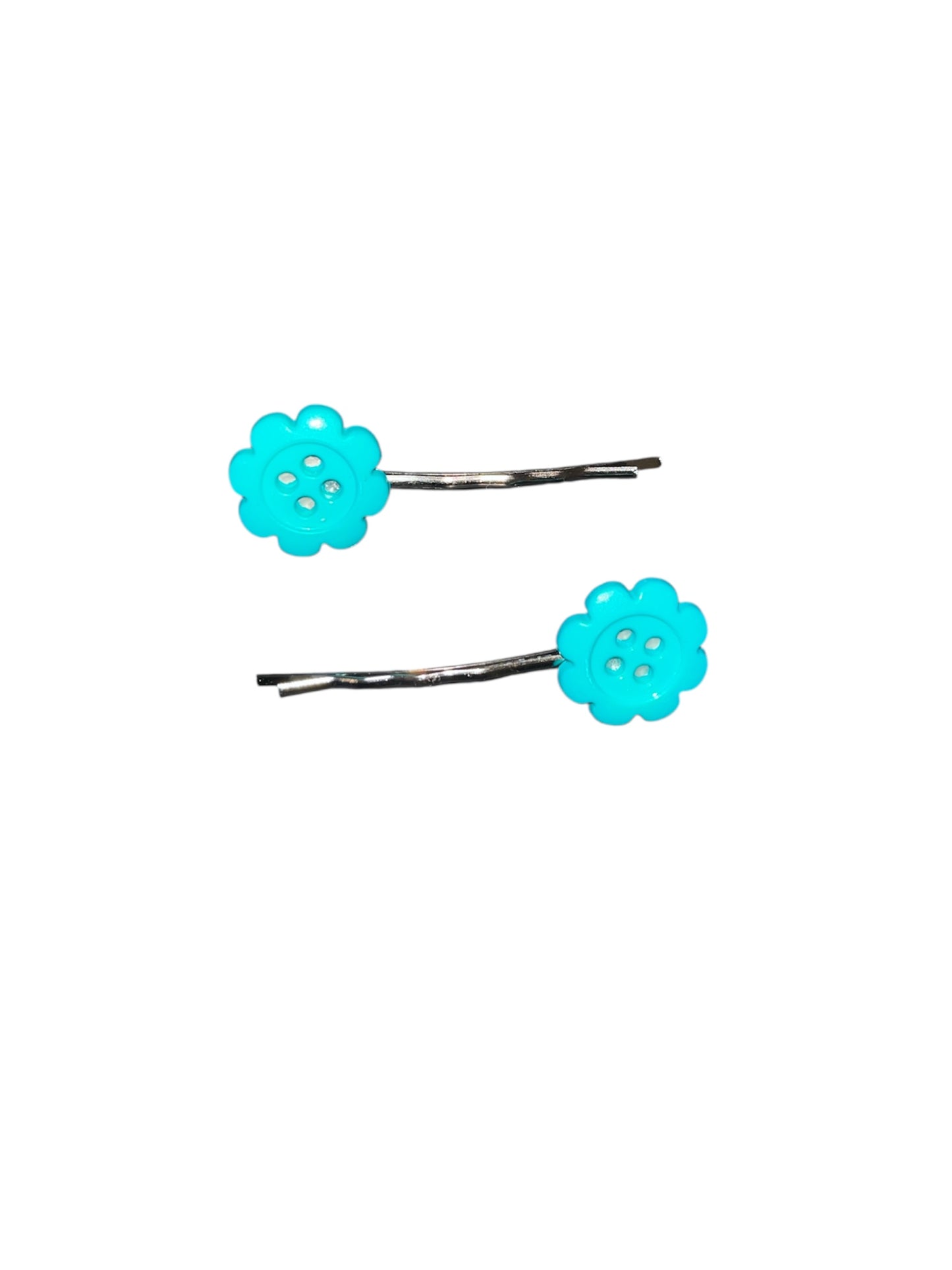 Flower button hair grips