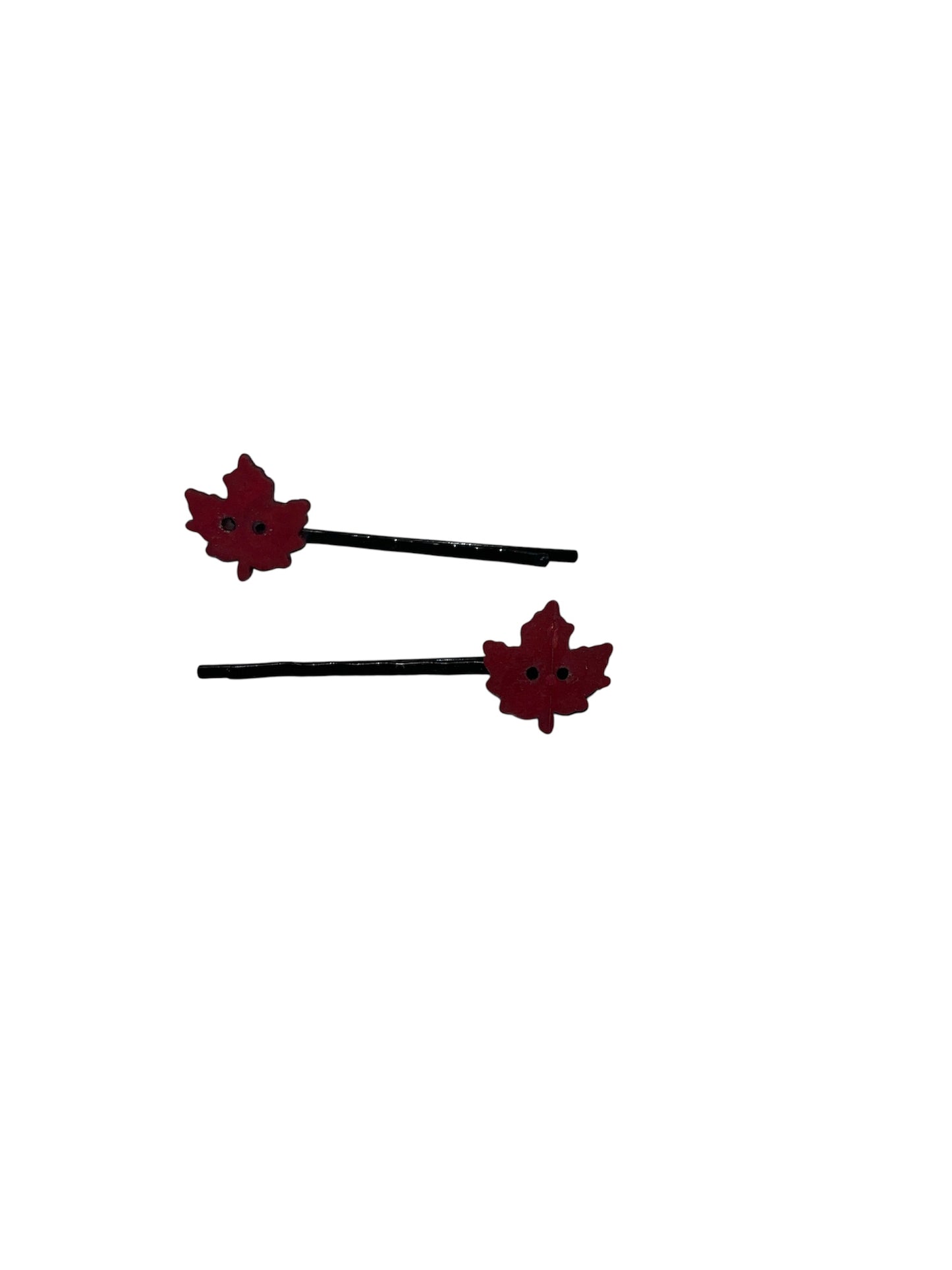 Autumn leaf button hair grips