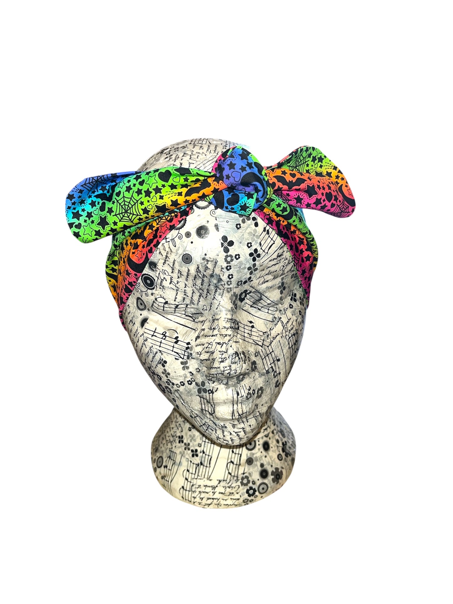 Bright rainbow spooky night headband
