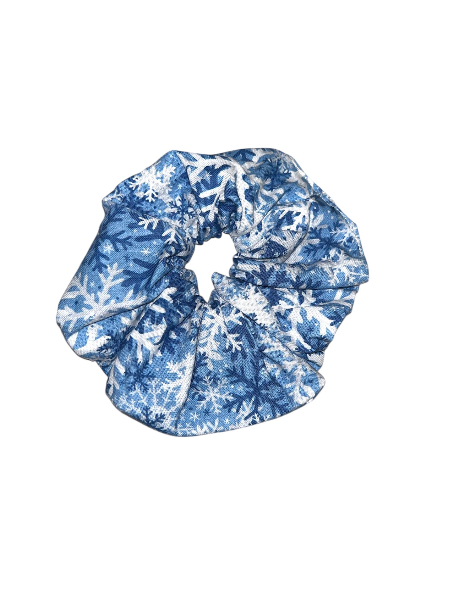 Blue and white snowflake Scrunchie