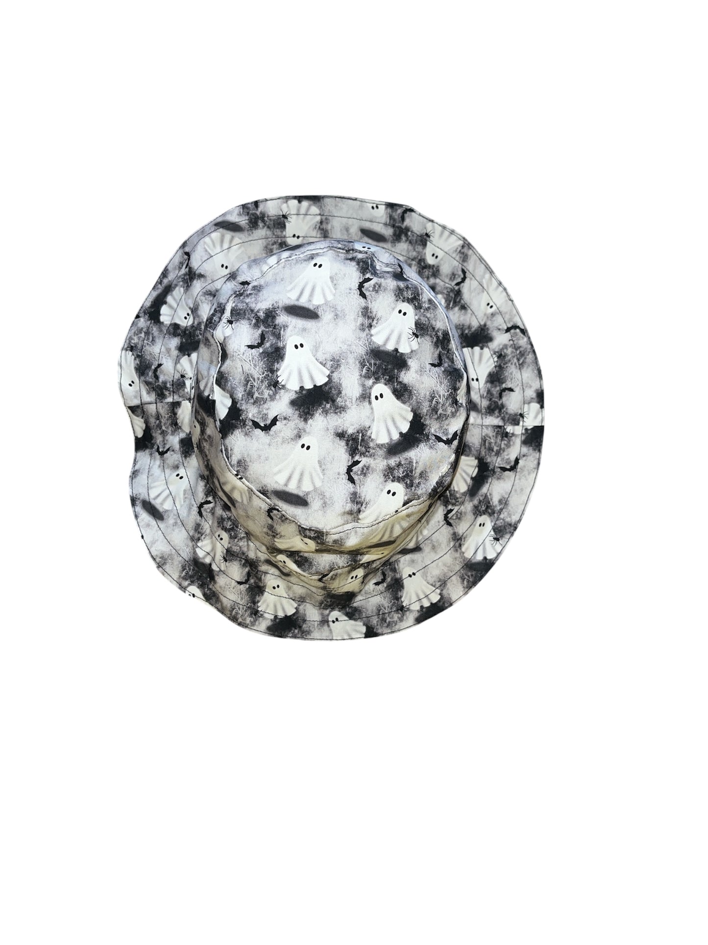 Reversible ghost and skeleton bucket hat