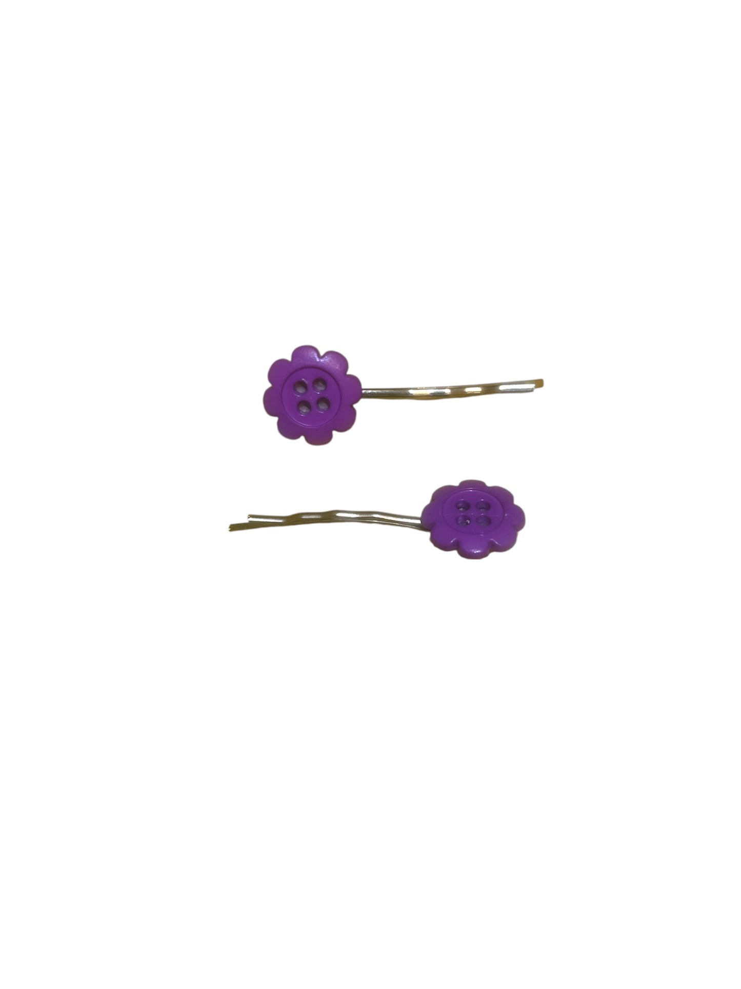 Flower button hair grips