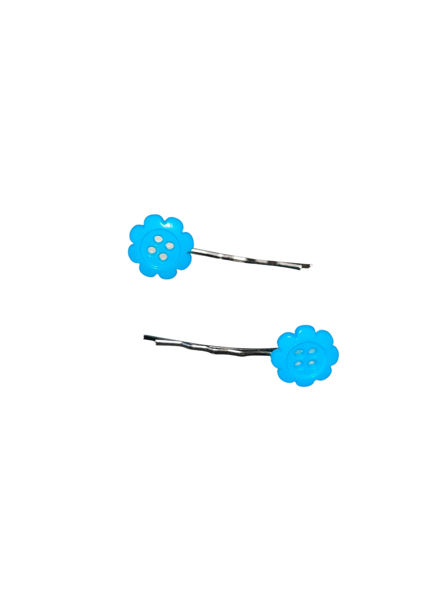 Flower button hair grips