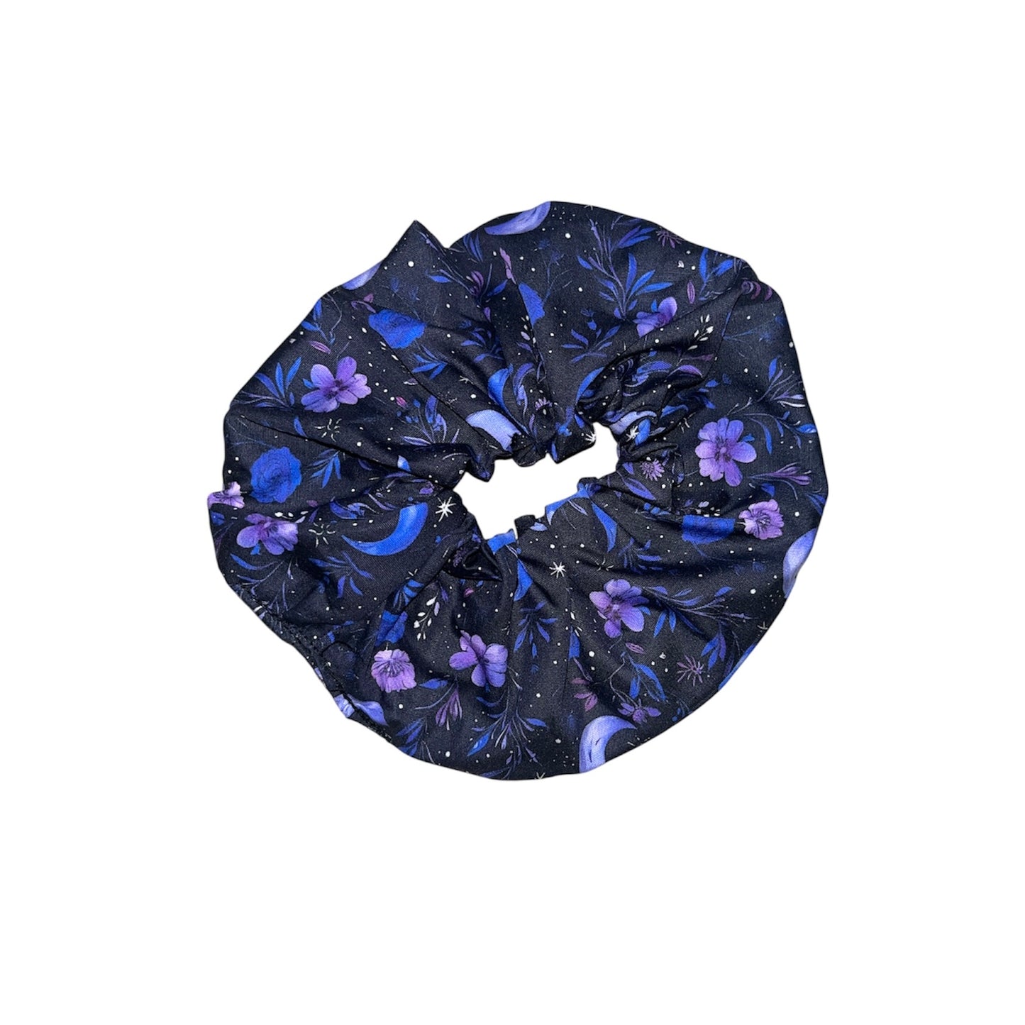Purple floral moon scrunchies