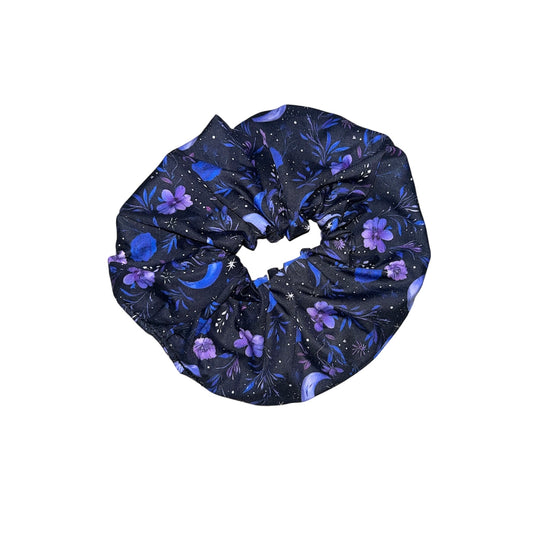 Purple floral moon scrunchies