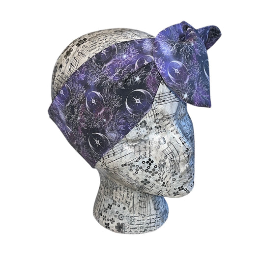 Purple and white celestial flowers headband