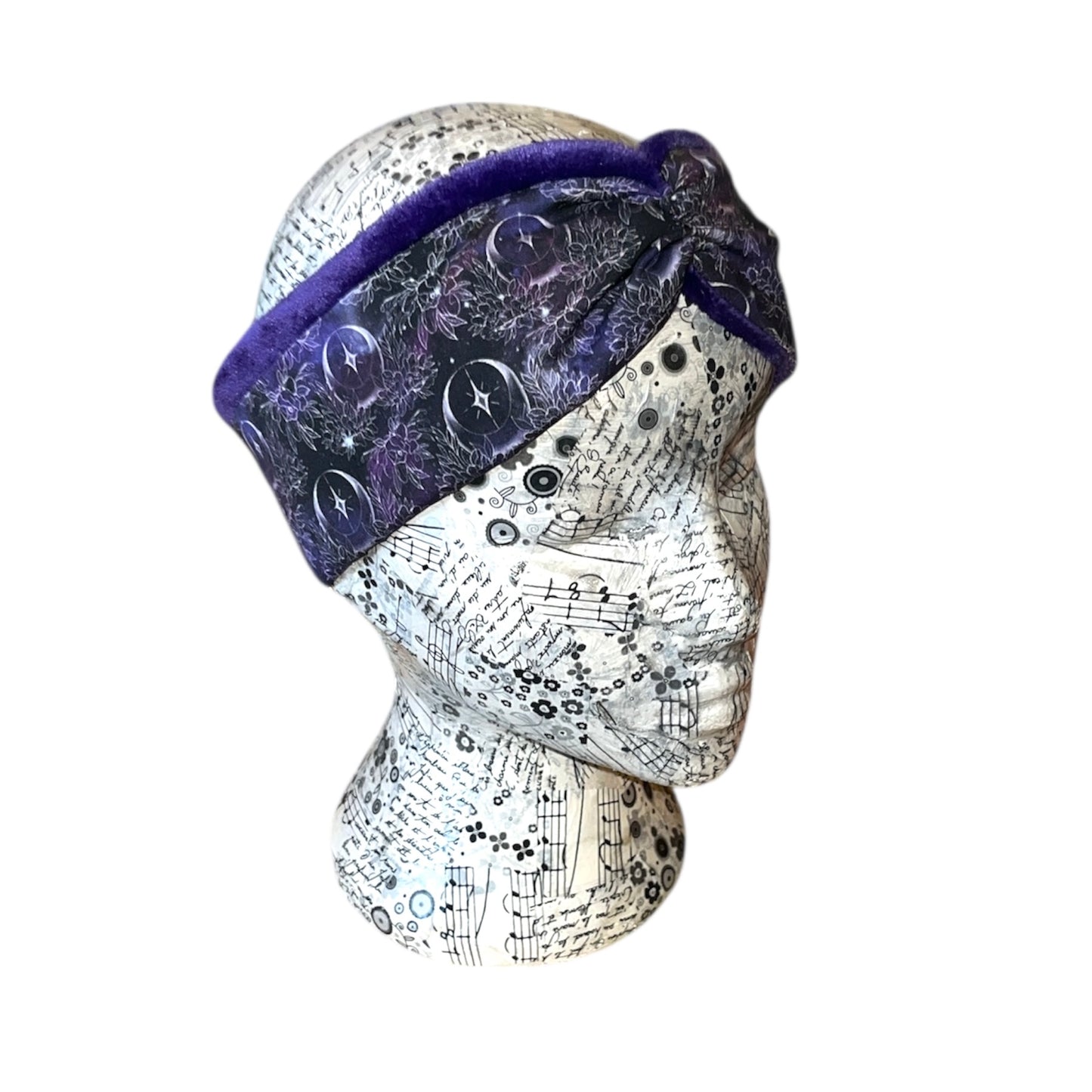 Purple floral celestial design Headwarmer