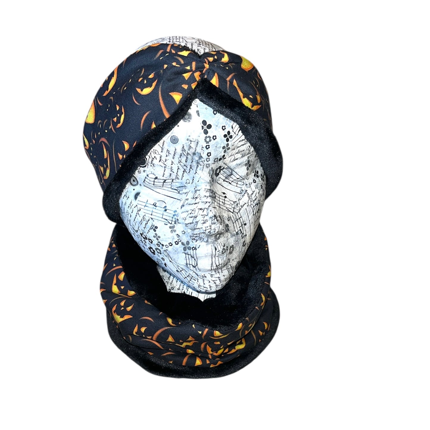 Pumpkin face fleece lined snood