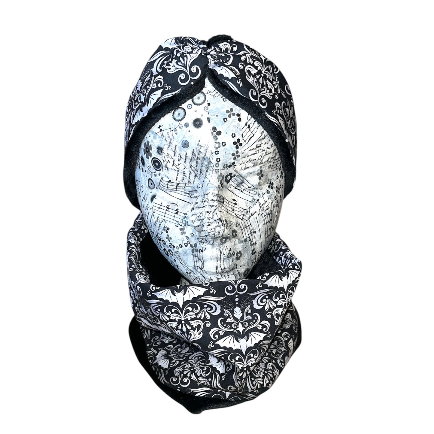 Damask bats fleece lined snood