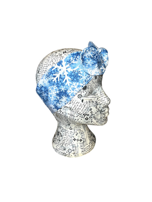 Blue and white camo snowflake headband.