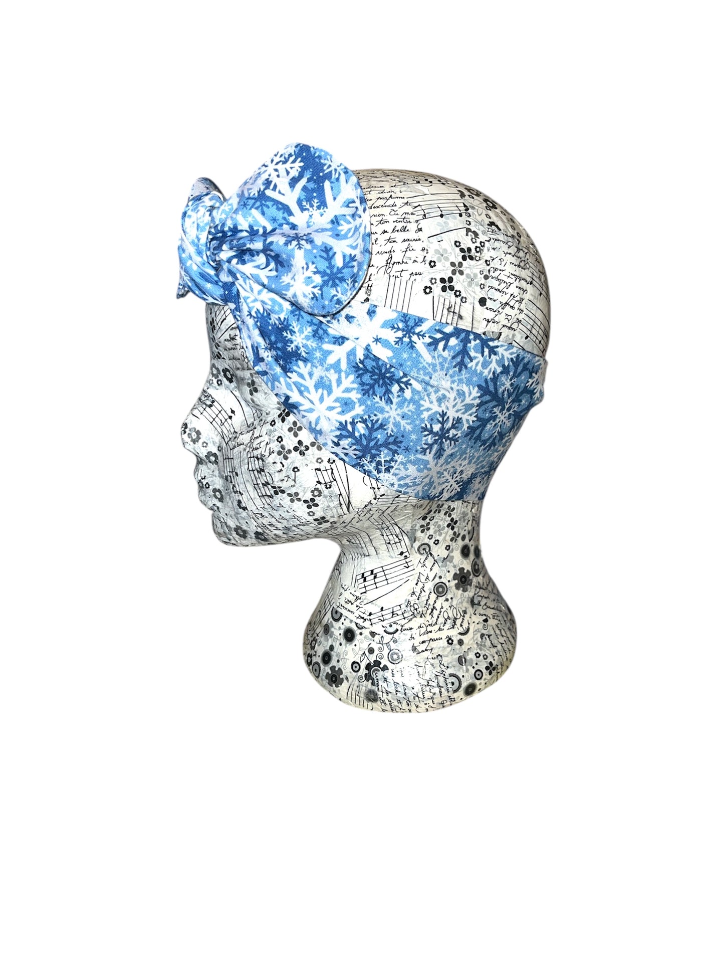 Blue and white camo snowflake headband.