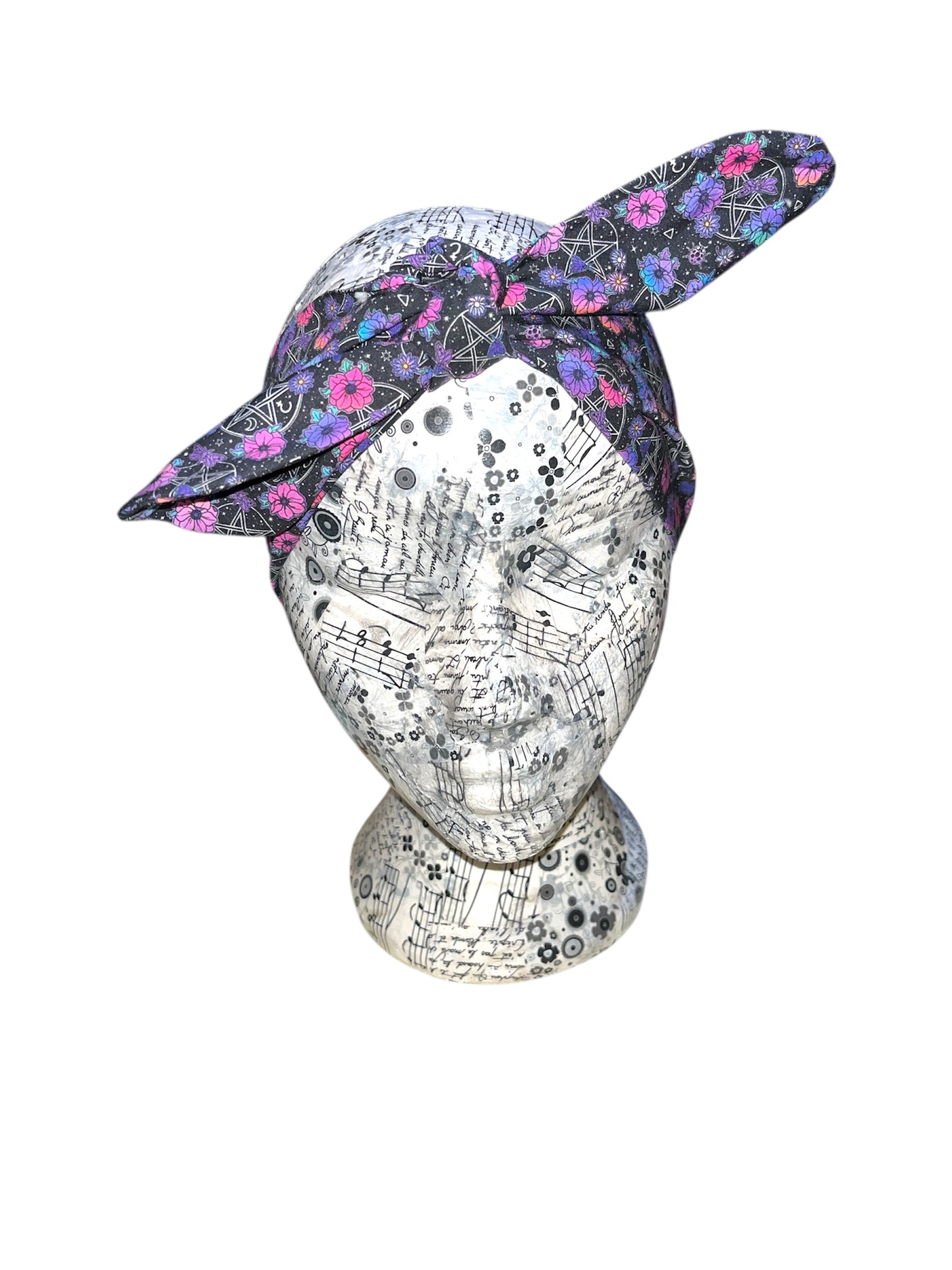 Floral pentagram self tie/ wired headband