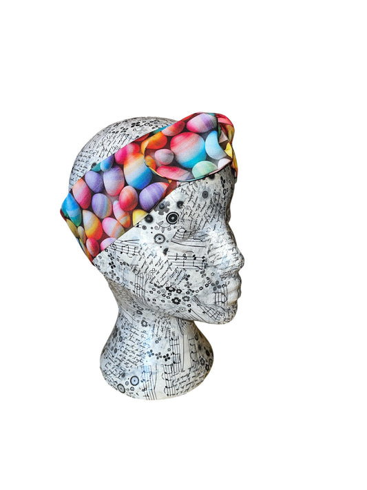 Rainbow Easter egg self tie headband